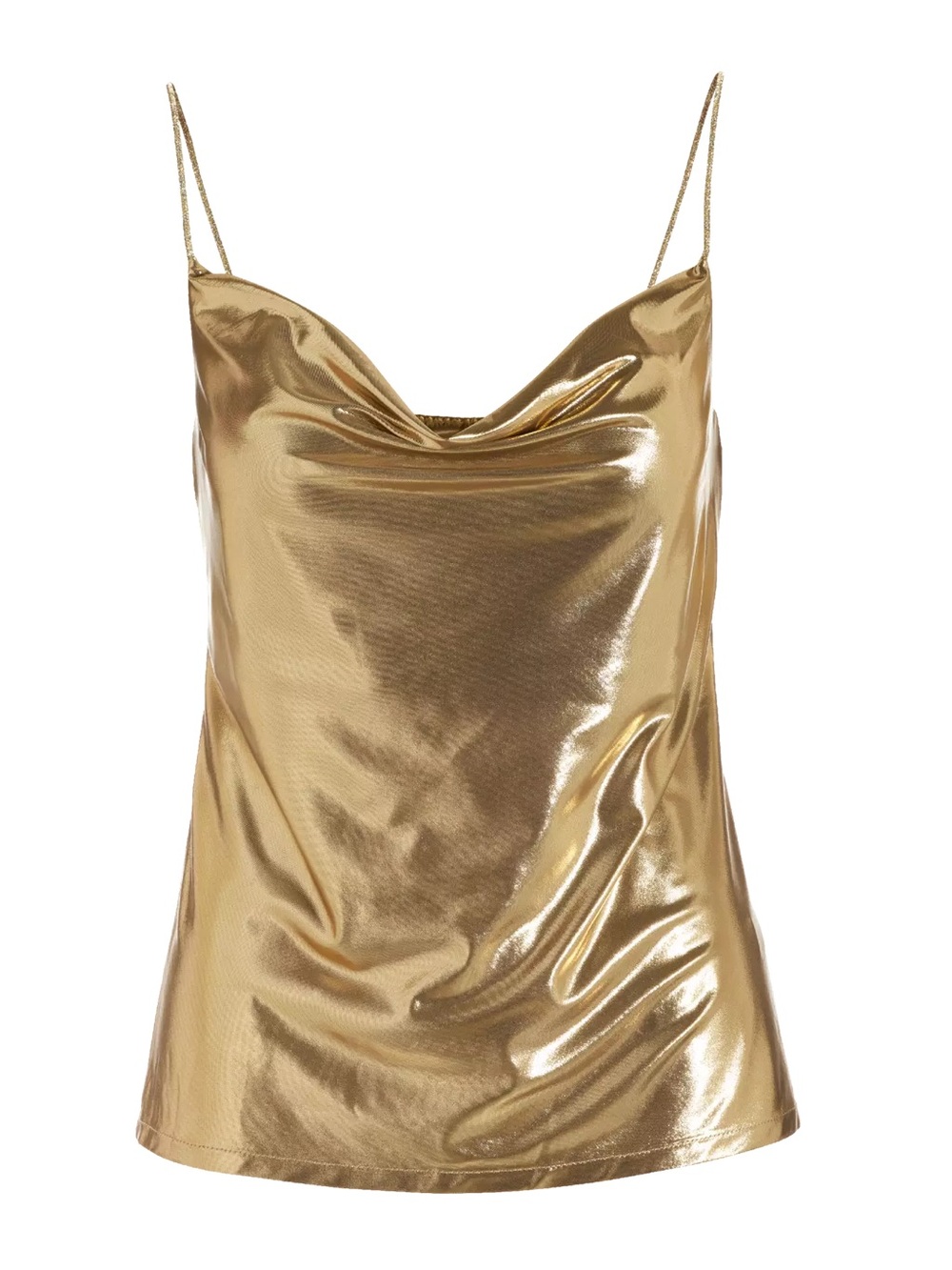 Boston Proper Metallic Gold Cowl Neck Camisole